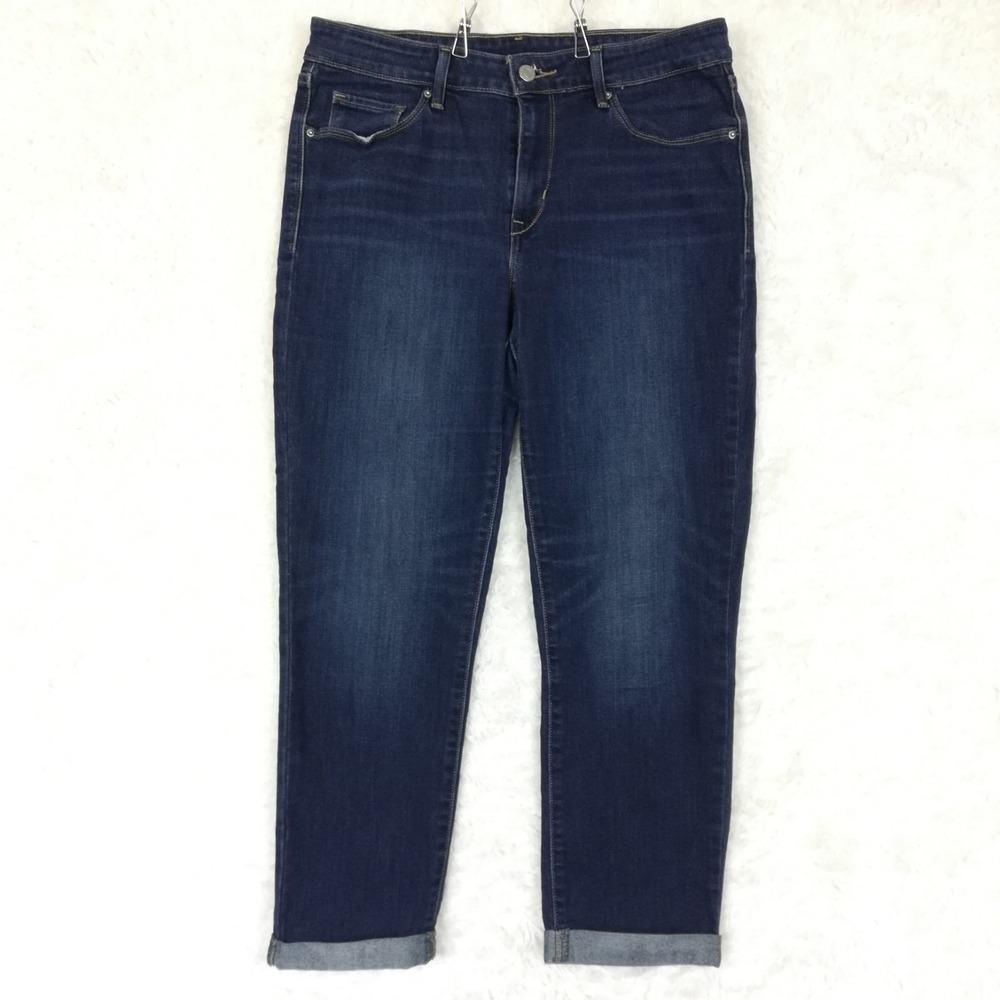 Levi's Womens Jeans Capri Blue Denim Cuffed Dark Wash Mid Rise Stretch 31